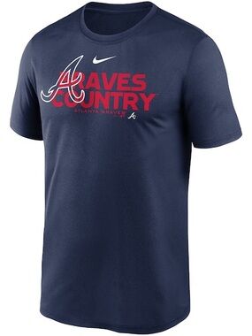Nike Navy Red and White Braves Country Graphic Tee